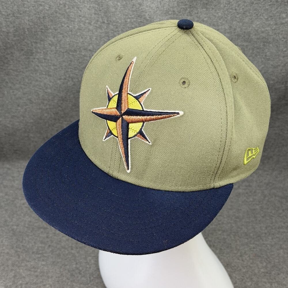 New Era 59FIFTY Cooperstown Seattle Mariners 40th Fitted Hat 7 3/8 Olive READ
